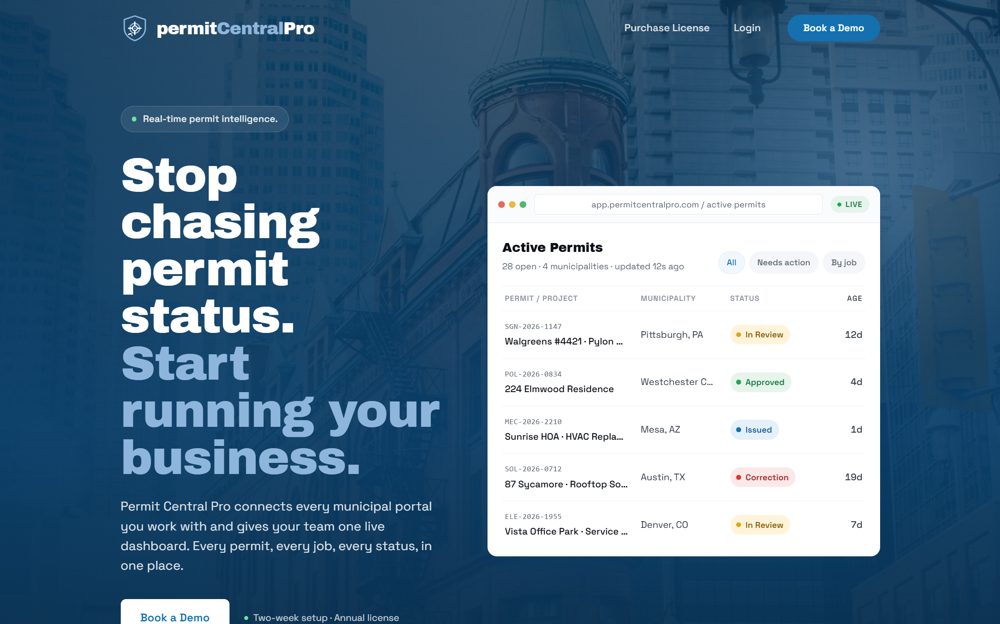Permit Central Pro website
